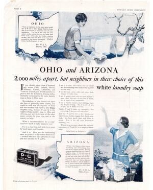 P&G White Naphtha Laundry Soap / Met Life Advertisement 1925 Ohio Arizona